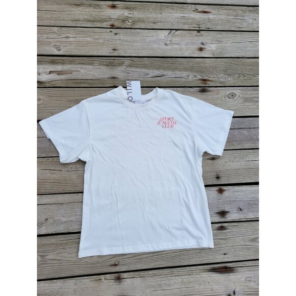 Wilo The Label Sport And Social Club White Cotton Tee T-shirt Size XS NWT - Picture 6 of 13